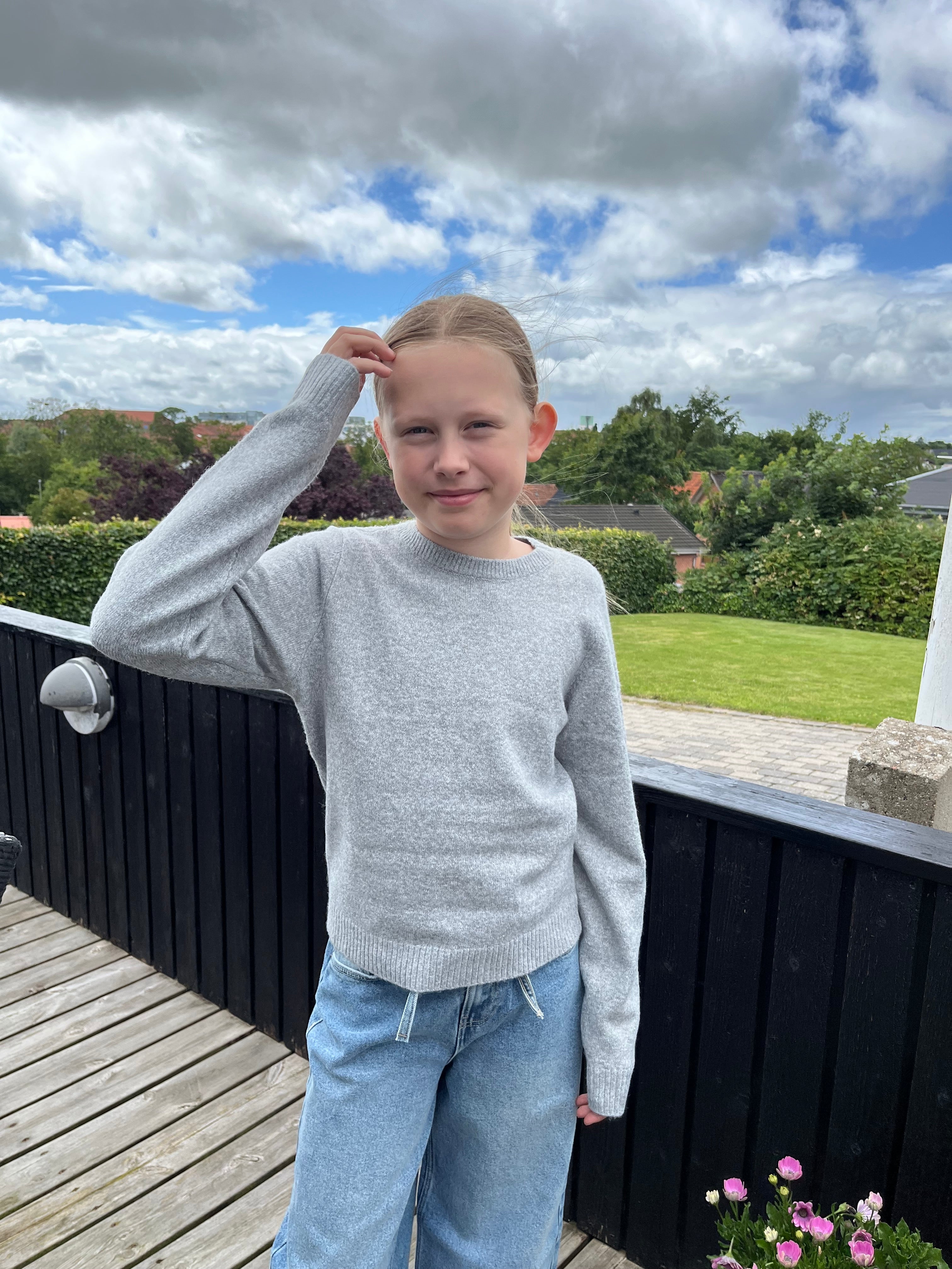 VMDOFFY Girl Pullover - Light Grey Melange